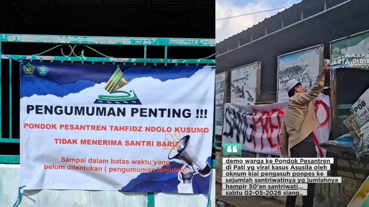 Kasus ponpes di Pati menghebohkan publik setelah pendirinya jadi tersangka dugaan pemerkosaan santriwati. Korban ungkap doktrin menyimpang, ponpes kini resmi ditutup. 