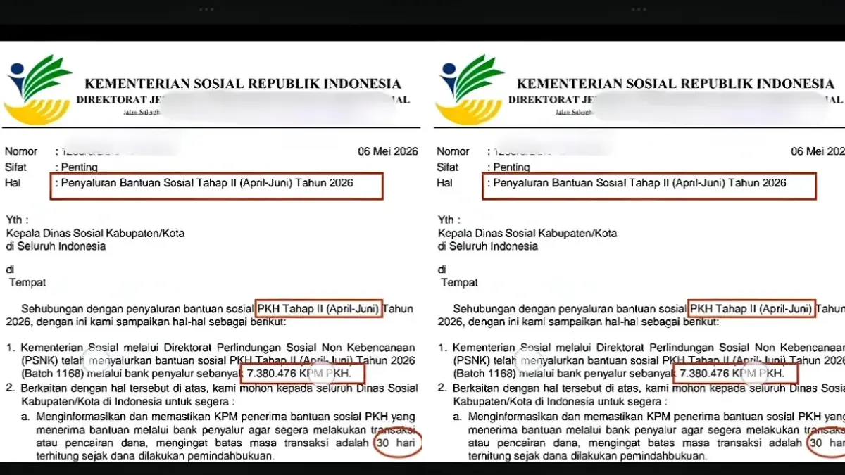 PKH dan BPNT tahap 2 tahun 2026 mulai cair di berbagai daerah. Simak penjelasan lengkap Kemensos soal jadwal pencairan dan batas transaksi bantuan sosial.