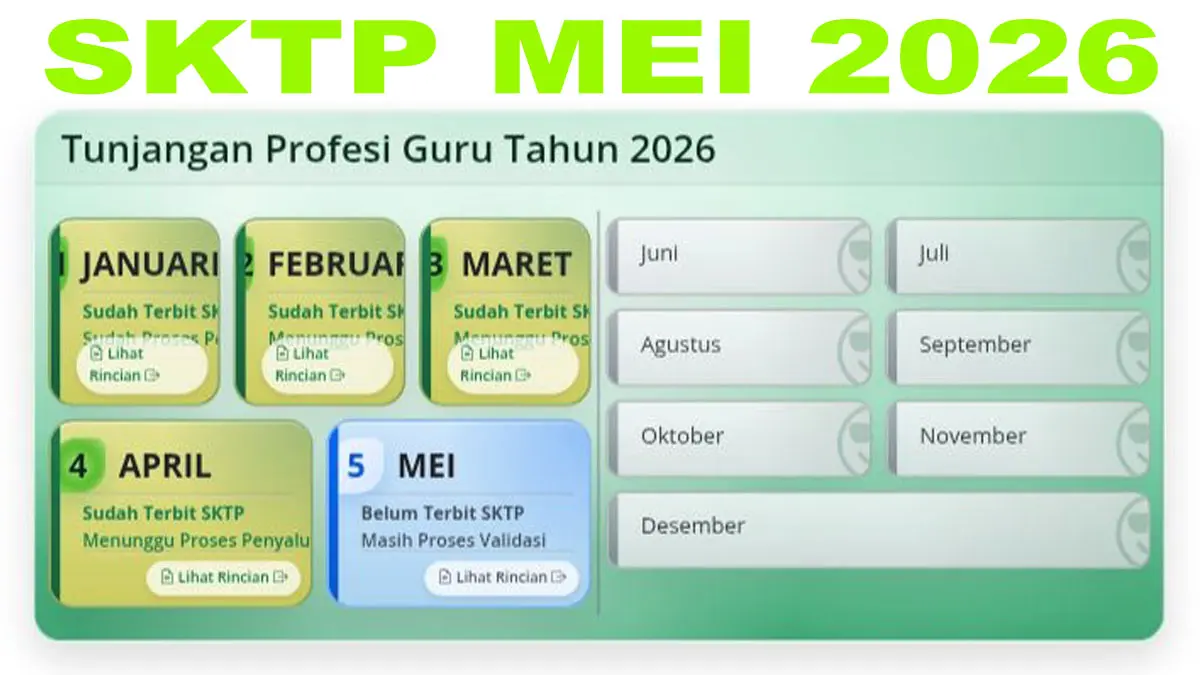 SKTP Mei 2026 Terbit, Perbedaan SKTP Terbit Awal dan Akhir Bulan Dampaknya Terhadap Pencairan TPG 2026 Bulanan Guru
