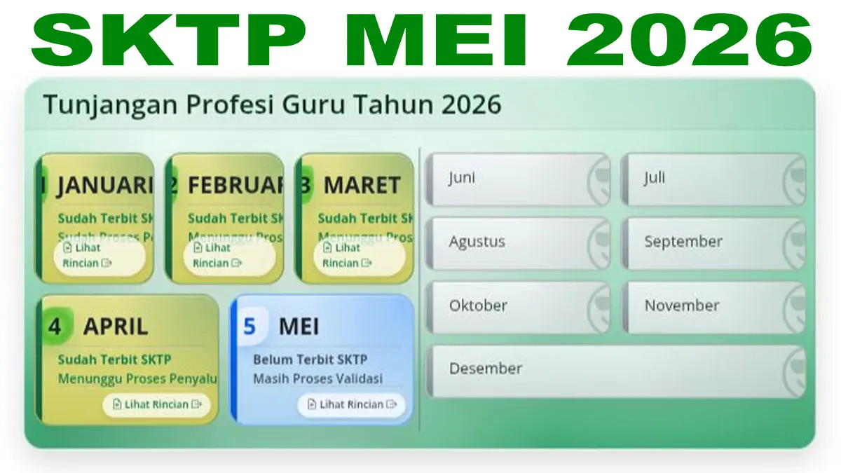 SKTP Mei 2026 Terbit, Berikut Tahapan Penting Penyaluran TPG Guru yang Perlu Diperhatikan
