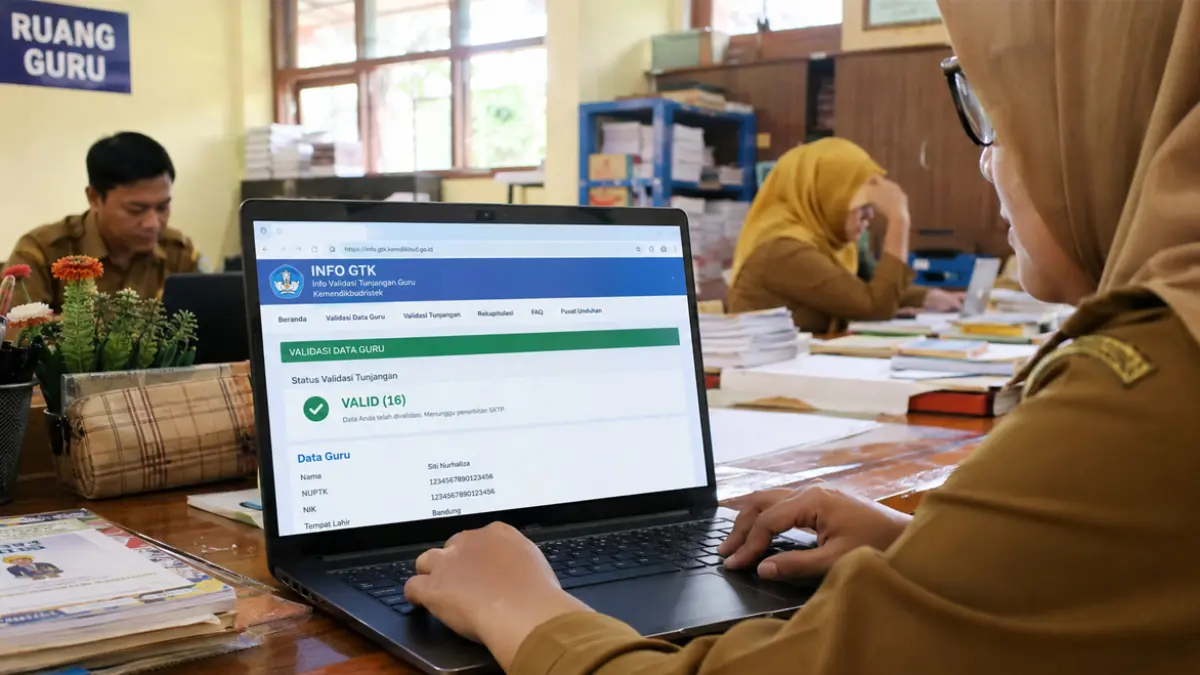 
Info GTK 2026 kembali menjadi perhatian guru karena berkaitan langsung dengan validasi data, SKTP, dan pencairan TPG. Simak arti kode validasi lengkapnya.


