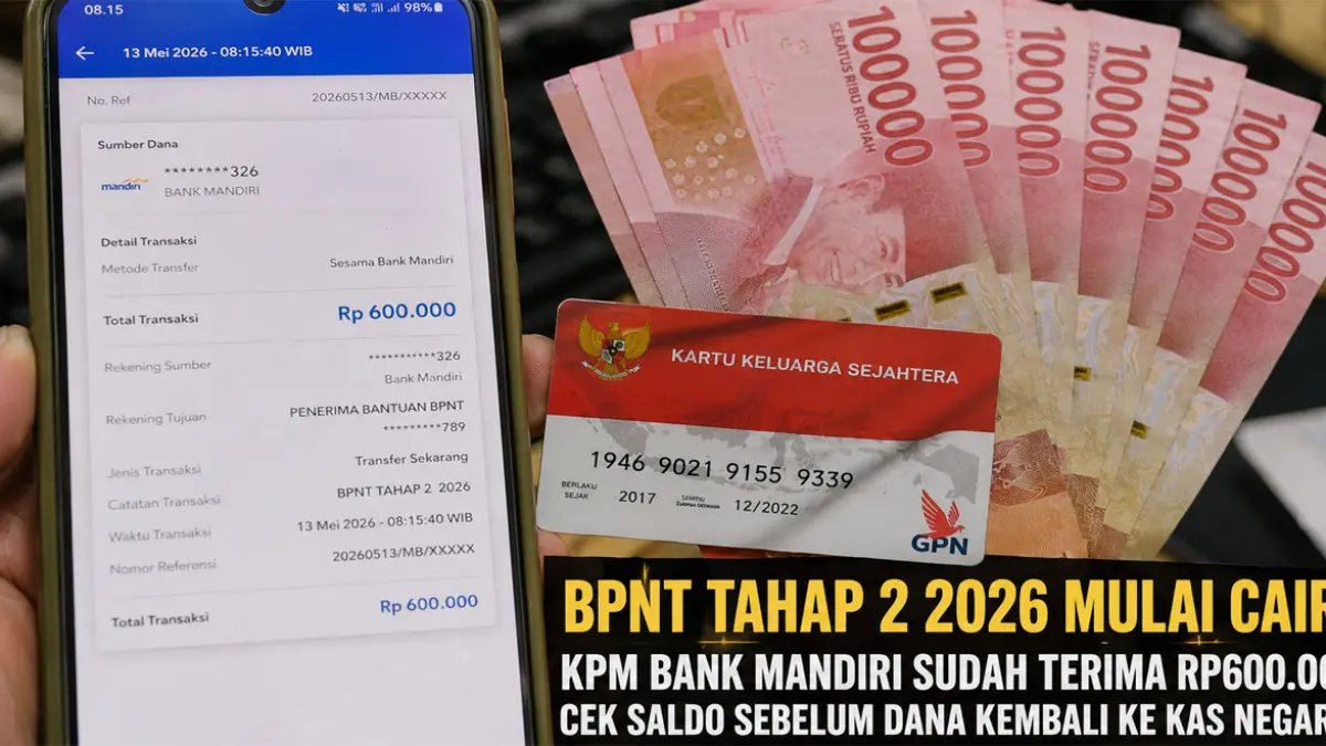  Kabar terbaru bansos BPNT Mei 2026, saldo Rp600 ribu mulai masuk ke rekening KKS Mandiri. Simak wilayah yang sudah cair dan cara cek saldo. 