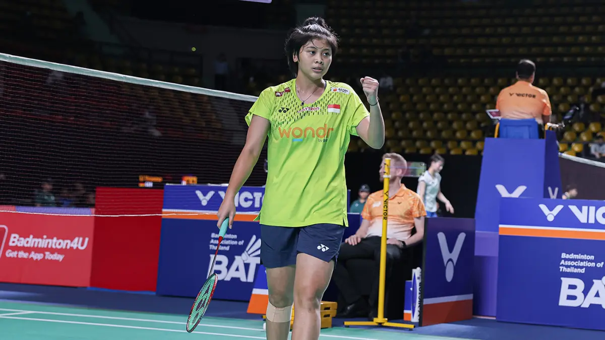 Thalita Ramadhani Wiryawan lolos ke babak kedua Thailand Open 2026 usai kalahkan wakil India rubber game.