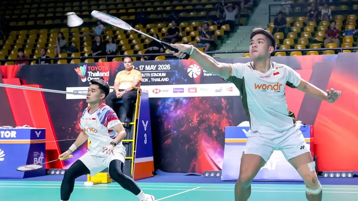 Leo Rolly Carnando/Daniel Marthin lolos ke babak perempat final Thailand Open 2026 usai mengalahkan wakil China, Hu Ke Yuan/Lin Xiang 21-16, 21-13.