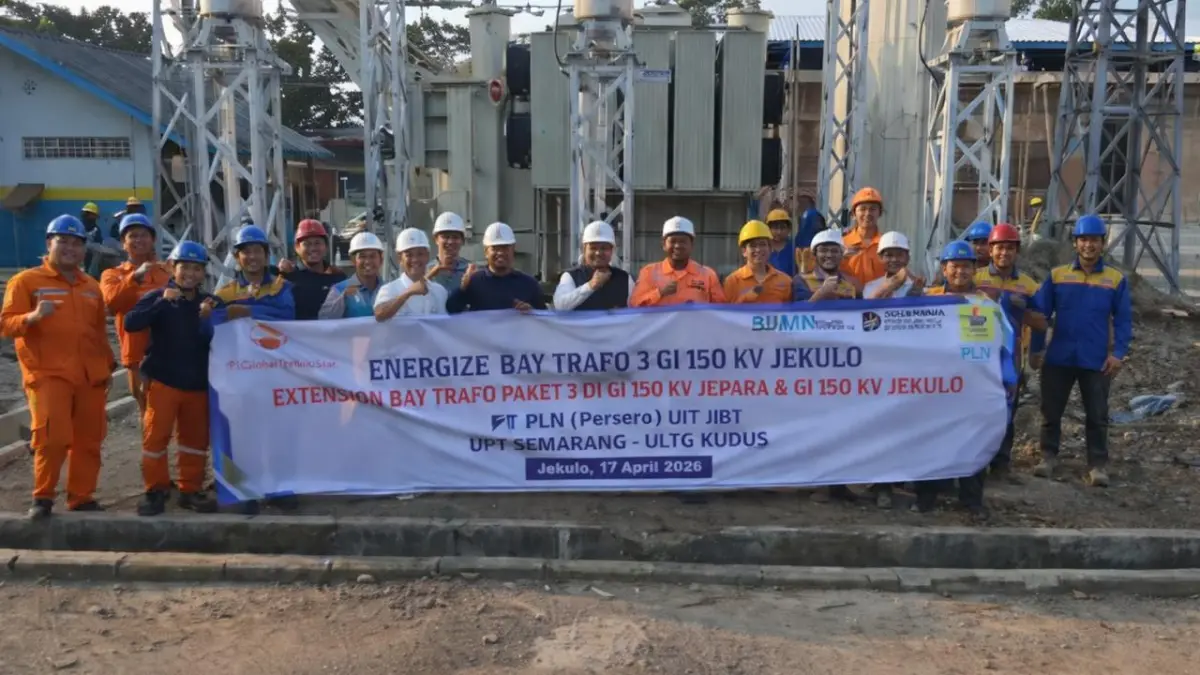 SUKSES: PT PLN (Persero) melalui PLN Unit Pelaksana Transmisi Semarang (UPT Semarang) berhasil melakukan pemberian tegangan pertama (energize) Bay Trafo 3 dengan kapasitas 60MVA di Gardu Induk (GI) 150kV Jekulo.