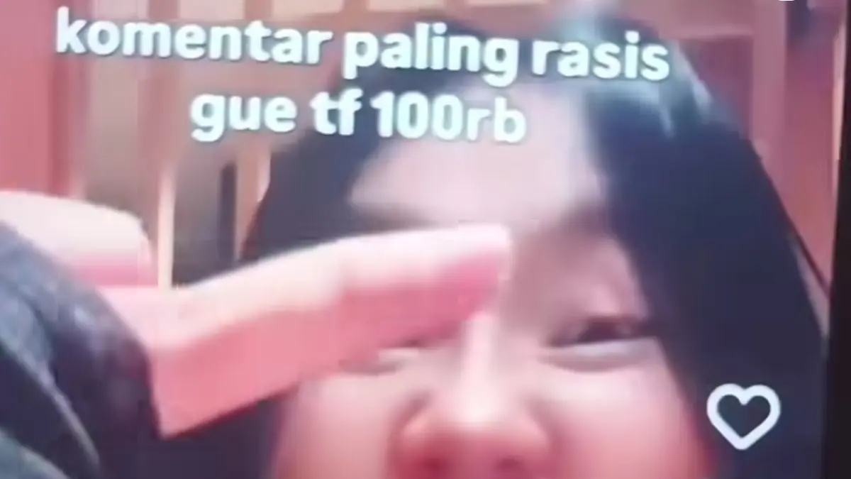 Wajah perempuan yang diduga L dalam unggan konten di medis sosial yang sempat viral 