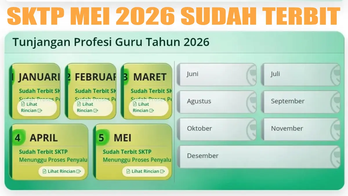 SKTP Mei 2026 Terbit, TPG Bulanan Guru Cair Kisaran Sebelum Idul Adha 1447 H
