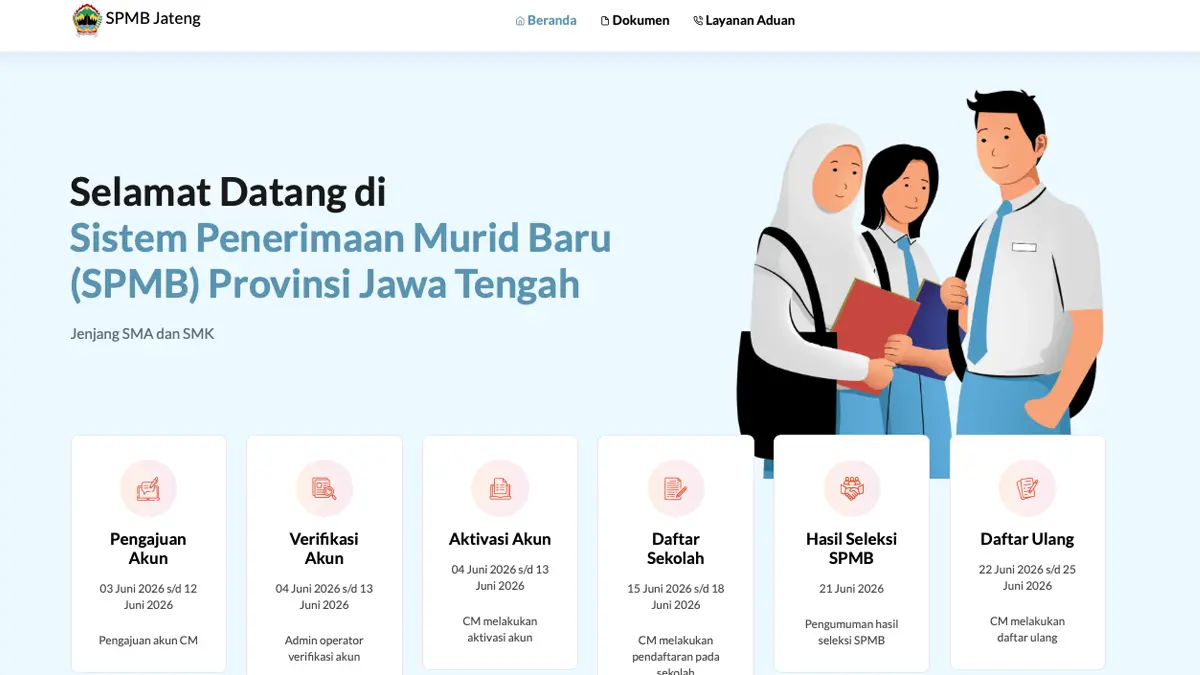 Jadwal dan Syarat PPDB SMA-SMK Jateng 2026, Simak Aturan Lengkapnya SPMB Tahun Ini