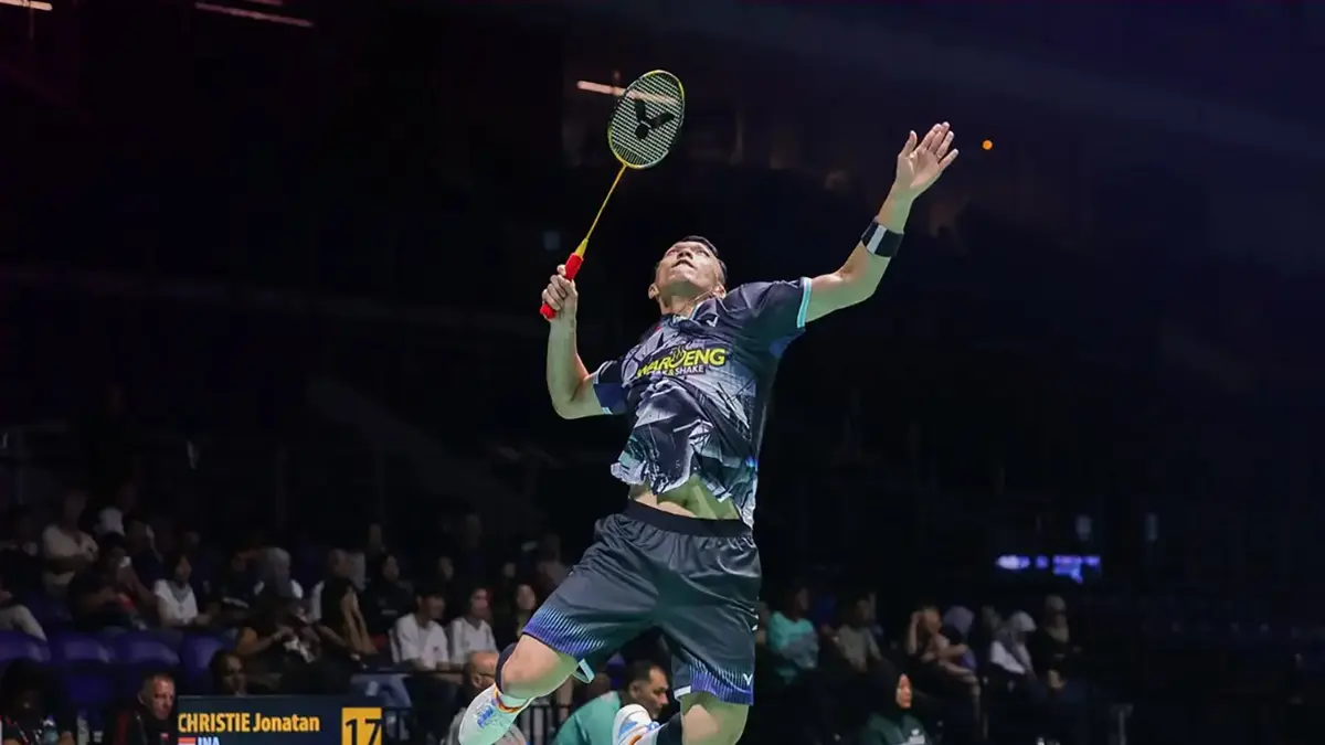 Jonatan Christie harus mengakui keunggulan wakil China, Hue Zhe An dengan skor 21-14, 13-21, 16-21.