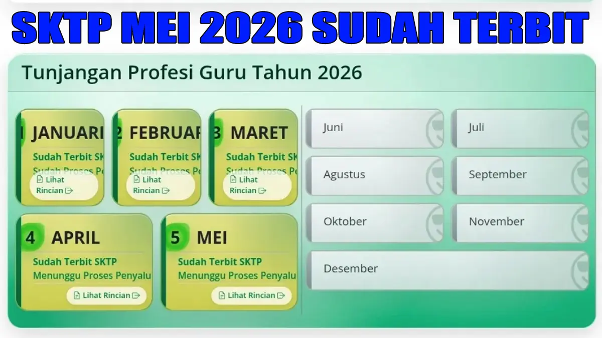 SKTP Mei 2026 Telah Terbit, Jadwal Resmi Penyaluran TPG Mei 2026 Guru