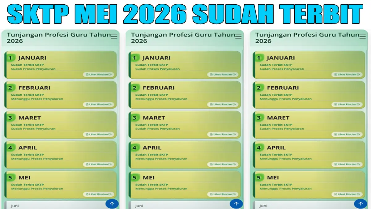 SKTP Mei 2026 Terbit, TPG Bulanan Guru Cair Kisaran Sebelum Lebaran Haji 1447 H
