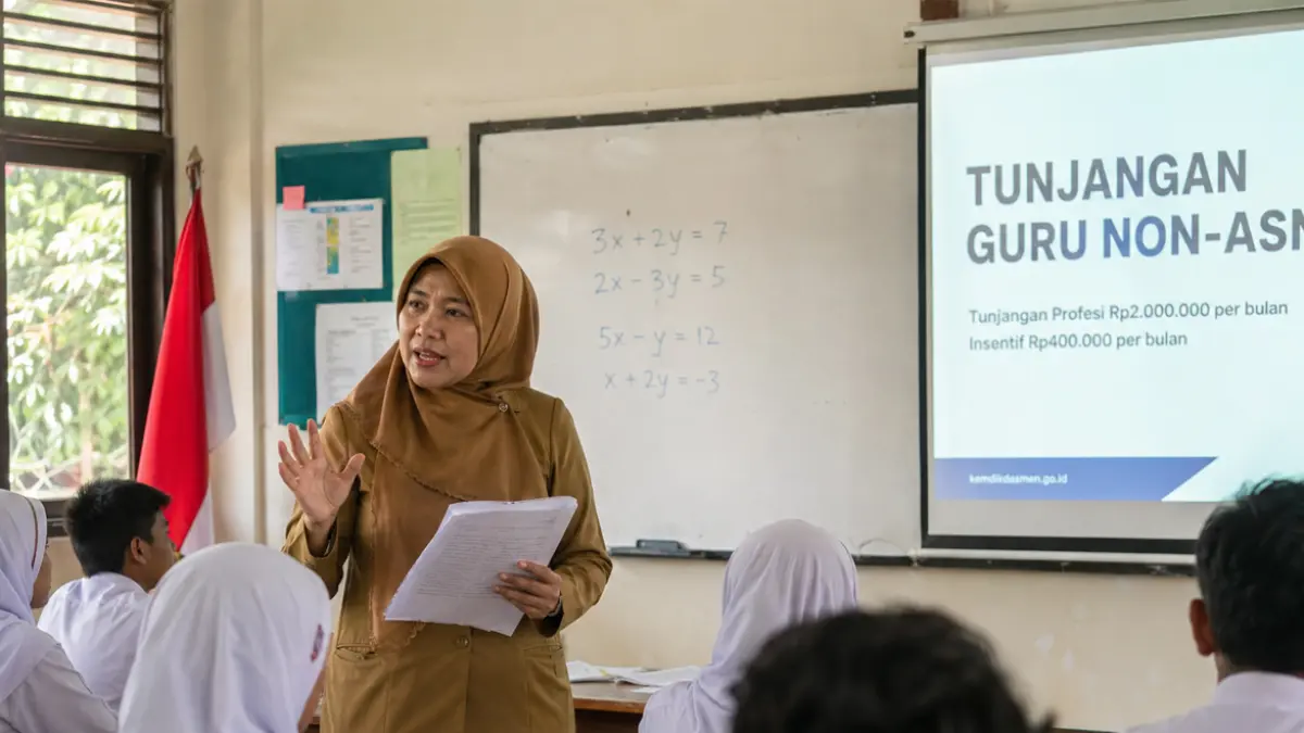 Pemerintah membantah isu larangan guru honorer mengajar pada 2027. Simak penjelasan lengkap soal tunjangan Rp2 juta dan insentif guru non-ASN.
