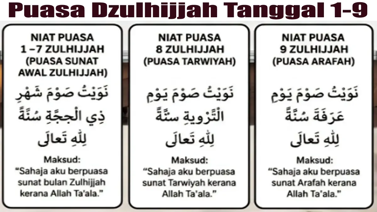 Jadwal Puasa Dzulhijjah 2026 Lengkap Gabung Qadha Puasa Ramadan, Catat Tanggal Puasa Arafah Serta Tarwiyah
