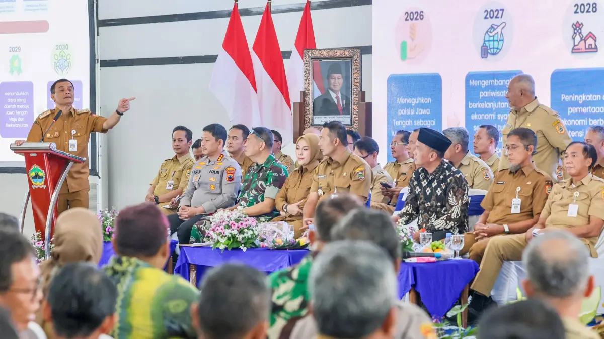 Sejumlah kepala daerah di wilayah Subosukowonosraten menyampaikan kebutuhan penguatan sektor pertanian dalam Rembug Pembangunan Jawa Tengah 2026 Wilayah Subosukowonosraten di Pendopo Kabupaten Boyolali, Selasa (2/6/2026).