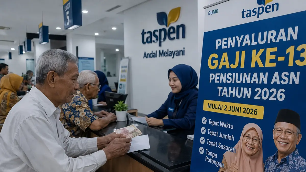 Gaji ke-13 ASN dan PPPK mulai cair bertahap sejak 2 Juni 2026. Pemerintah memastikan dana diterima utuh dan tepat waktu oleh penerima manfaat.
