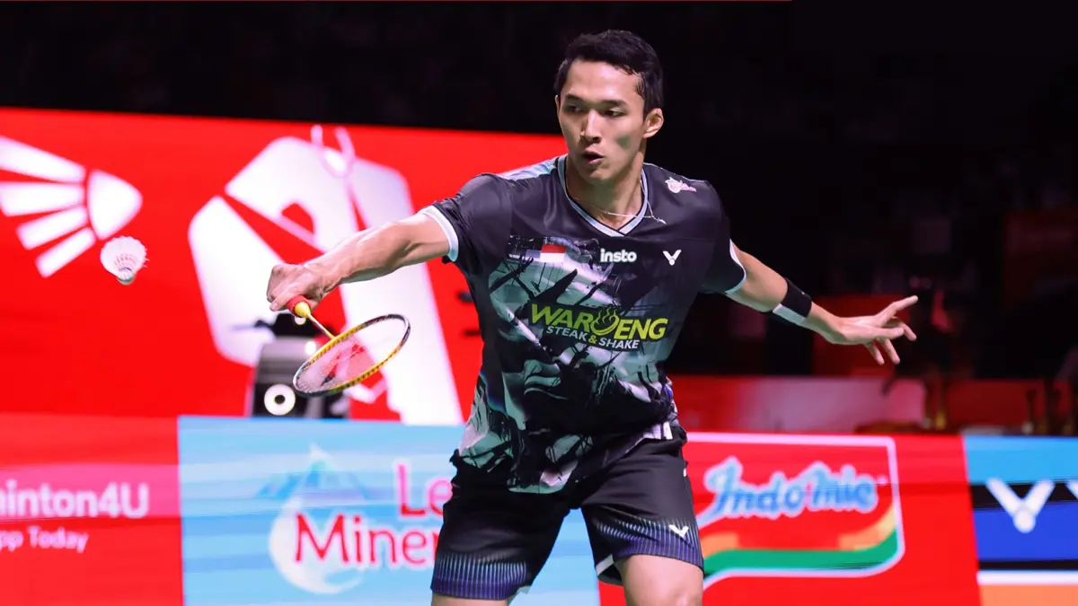 Jonatan Christie harus puas menjadi runner-up Indonesia Open 2026 setelah kalah dari wakil Kanada, Victor Lai dua gim langsung 19-21, 8-21.