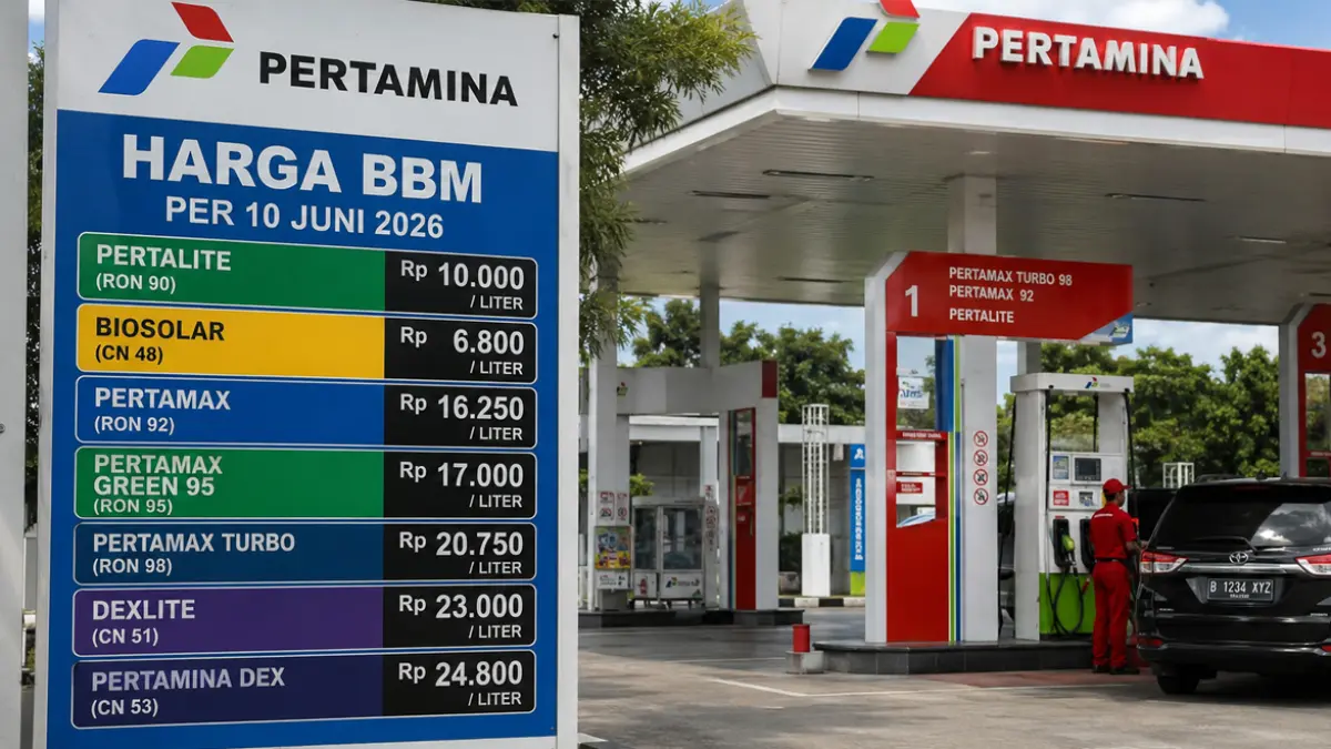 Pertamina Umumkan Harga BBM Baru per 10 Juni 2026, Pertalite Tetap dan Pertamax Naik (AI)
