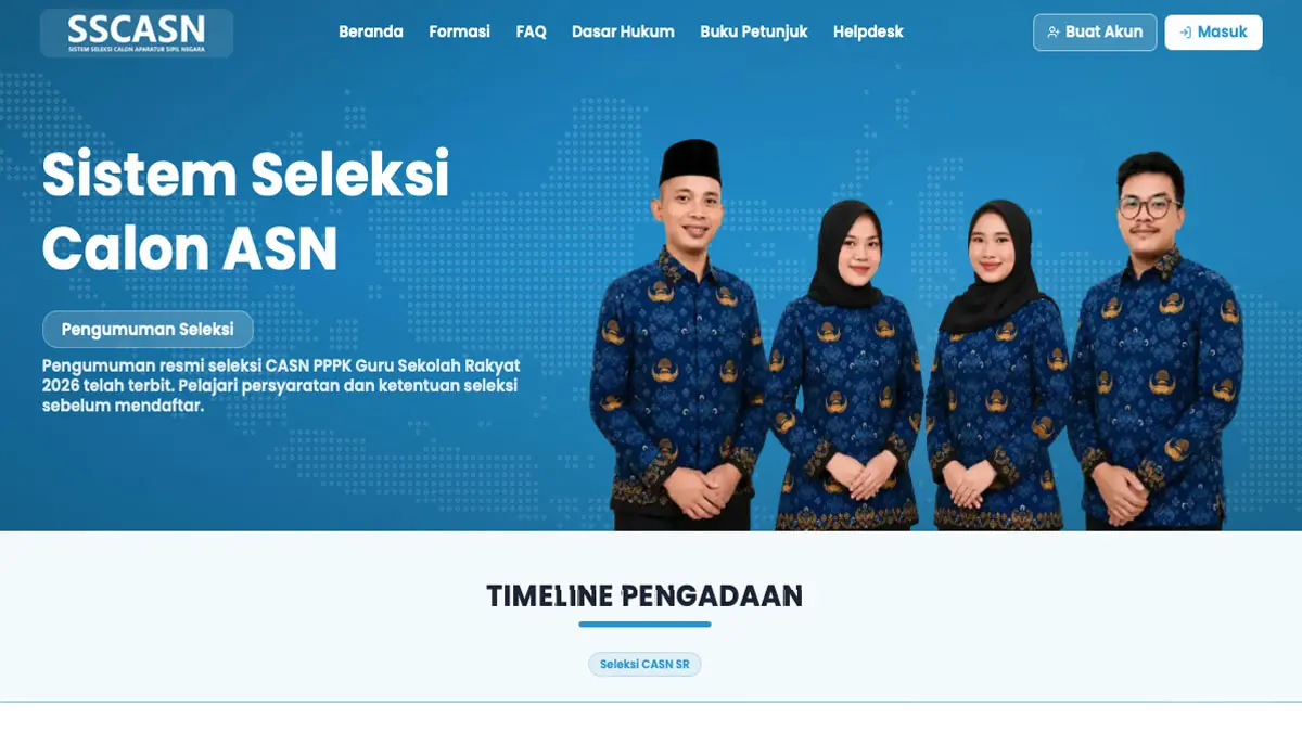 Seleksi Administrasi CASN 2026 Guru PPPK Sekolah Rakyat 2026 Dibuka 3.053 Formasi dan 5.127 Formasi PPPK Tenaga Kependidikan, Cek Jadwal, Syarat, Link, Cara Daftarnya Disini
