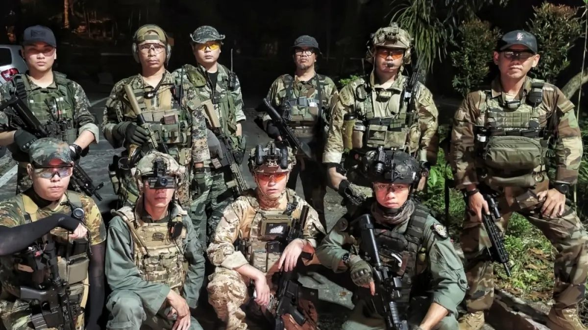 Komunitas Airsoft saat melakukan kegiatan di Tinjomoyo Kota Semarang 