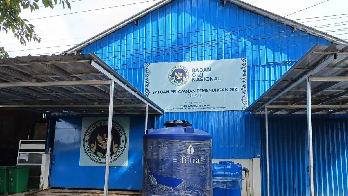 Satuan Pelayanan Pemenuhan Gizi (SPPG) atau dapur MBG di wilayah Mertoyudan, Magelang ini, menghentikan operasionalnya selama libur sekolah. (Jawa Pos Radar Magelang)