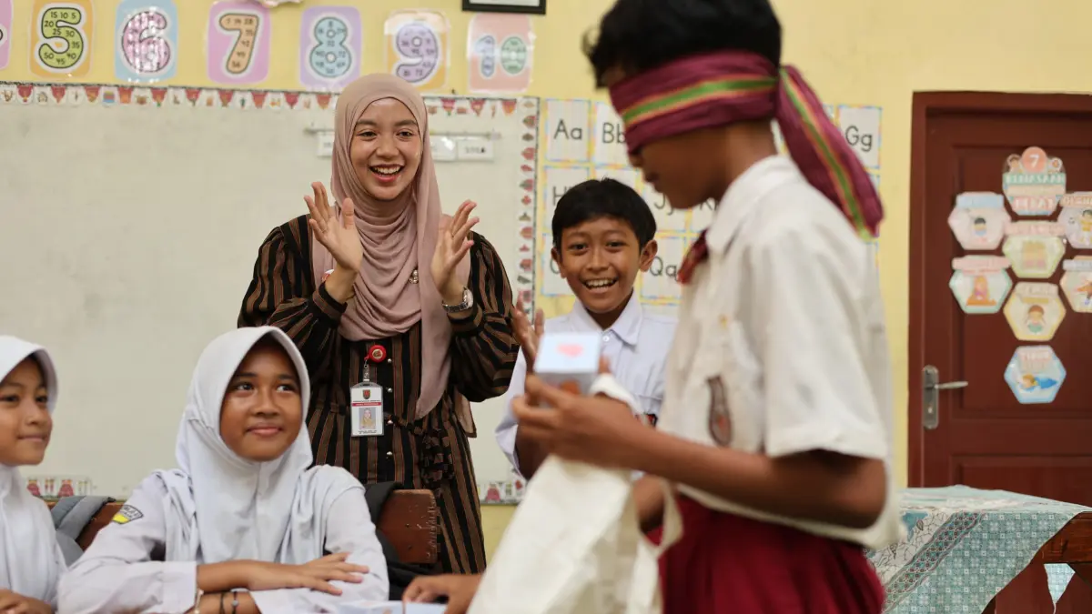 Penerapan pembelajaran unplugged coding pada peserta didik. (Dok Tanoto Foundation)