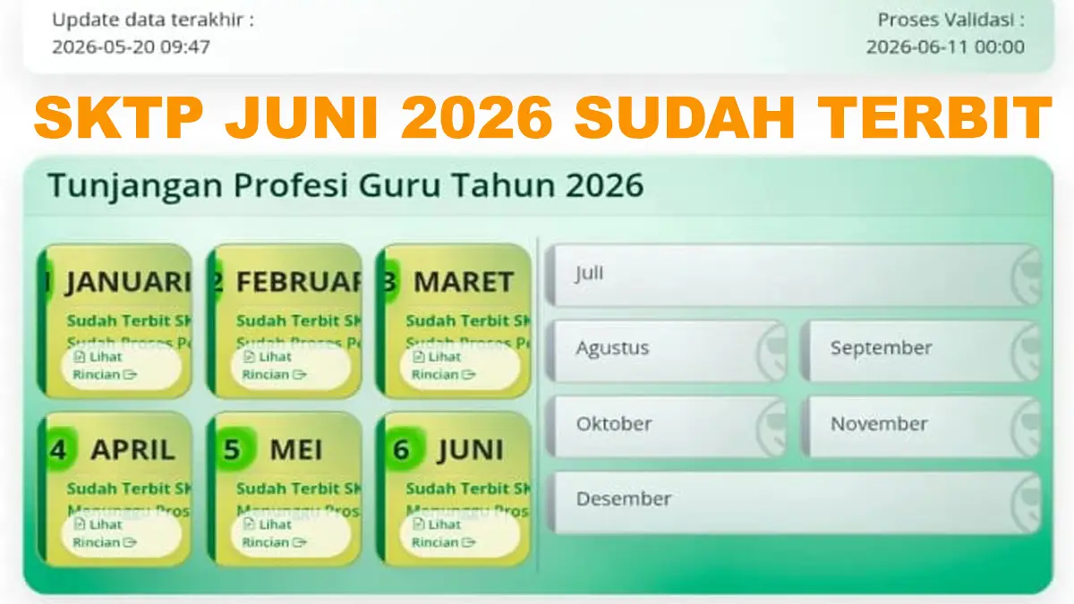 Siap-siap Cek Rekening, SKTP Juni 2026 Sudah Terbit Massal: Tunjangan Sertifikasi Guru Cair Pekan Ini
