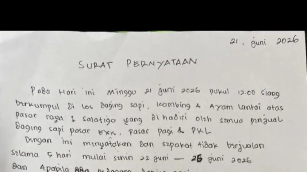 Surat kesepakatan para pedagang yang beredar luas
