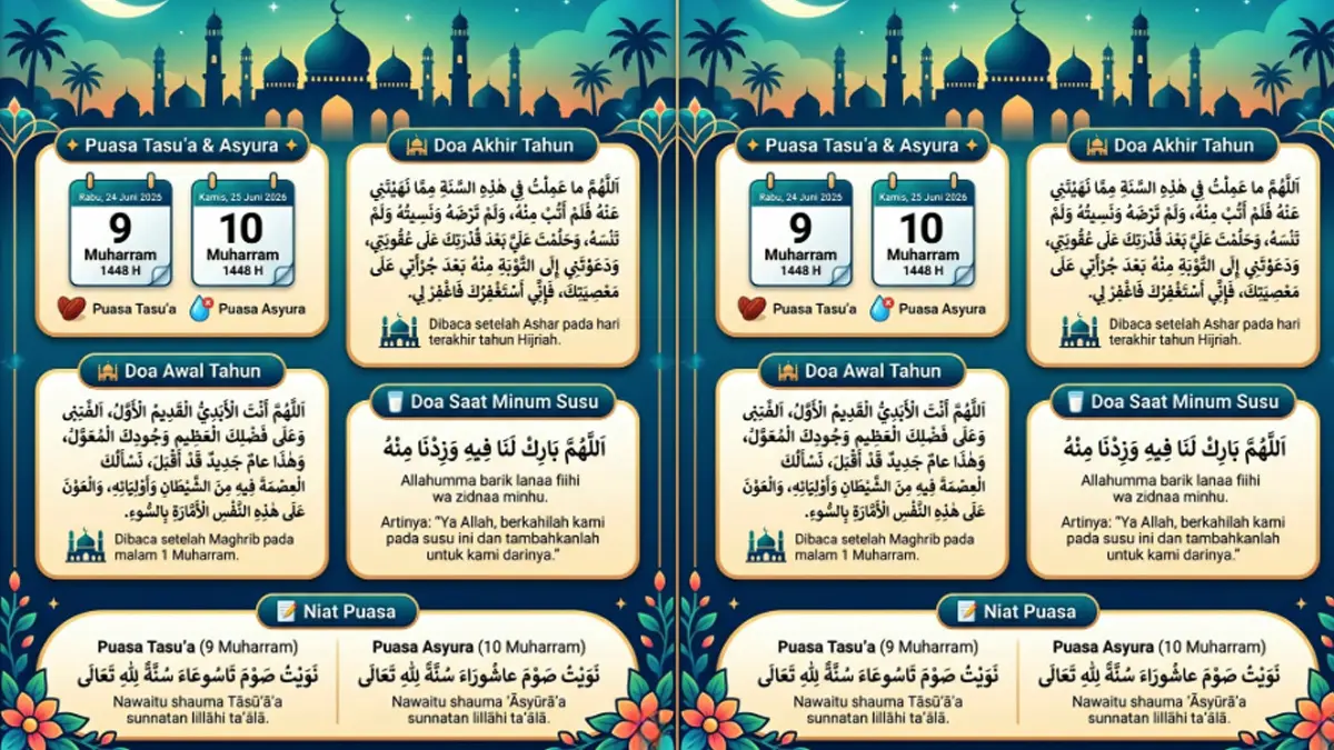 Jadwal Puasa Muharram 2026 Sekaligus Puasa Qadha Ramadan Lengkap dengan Bacaan Niat
