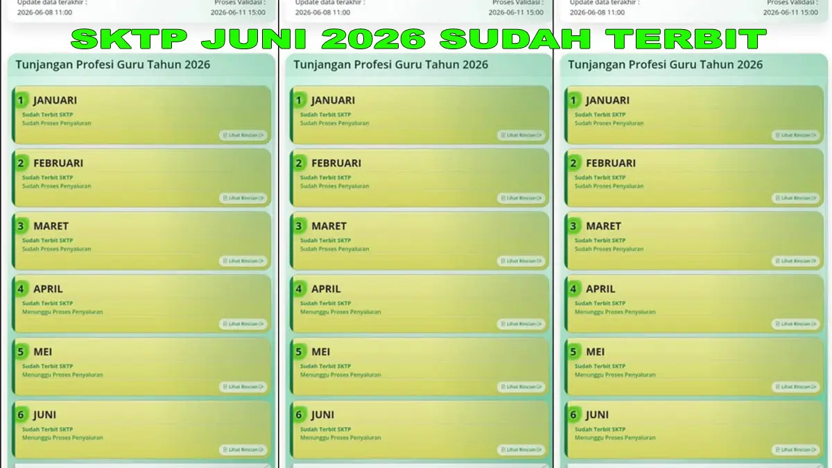 Siap-Siap Kaget! SKTP Juni 2026 Sudah Biru di Info GTK, Dana TPG Masuk Rekening Guru di Tanggal Ini
