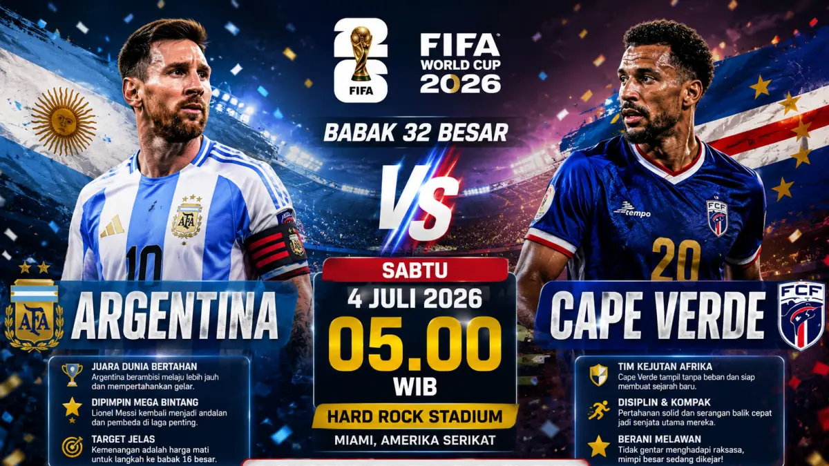 PIALA DUNIA: Lionel Messi diingatkan tak meremehkan Cape Verde yang siap menciptakan kejutan terbesar di Piala Dunia 2026. (AI/RadarSemarang.ID)