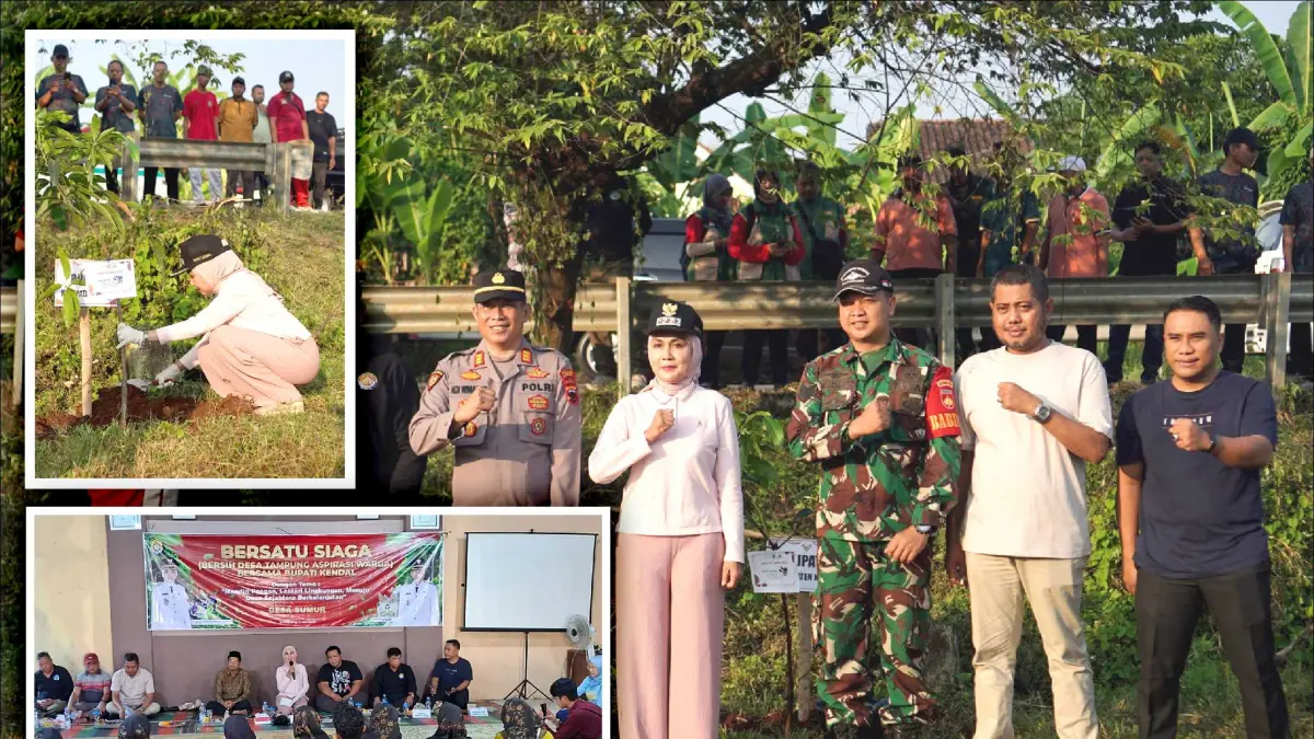 SERAP ASPIRASI: Bupati Kendal, Dyah Kartika Permanasari saat menghadiri kegiatan Bersatu Siaga di Desa Sumur, Kecamatan Brangsong, Jumat (3/7/2026). (Budi Setiyawan/RadarSemarang.ID) 
