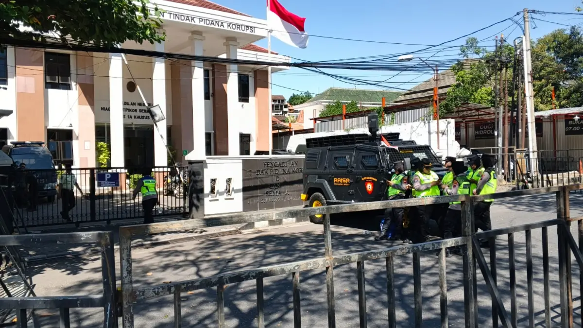 Pengamanan sidang Sudewo, hari Rabu (8/7/26) tidak sekitar sidang sebelumnya. (Sulistiono) 
