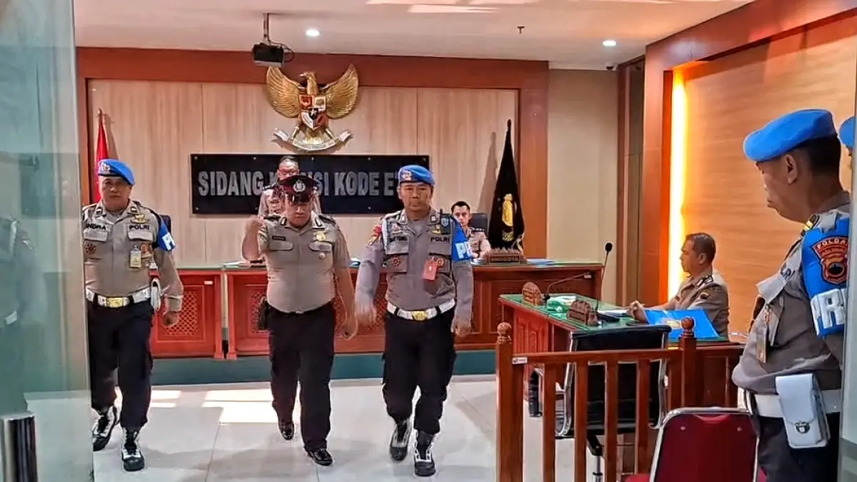 Aiptu Nuridin usai mendengar bacaan tuntutan dan putusan sidang KKEP di Polda Jateng Jumat (10/7/2026)