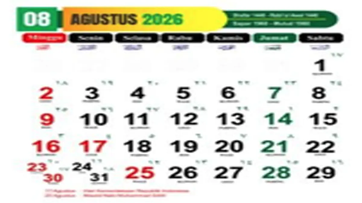 Siap-siap Libur Panjang! Ini Daftar Tanggal Merah Kalender Agustus 2026 dan Ide Long Weekend Hemat
