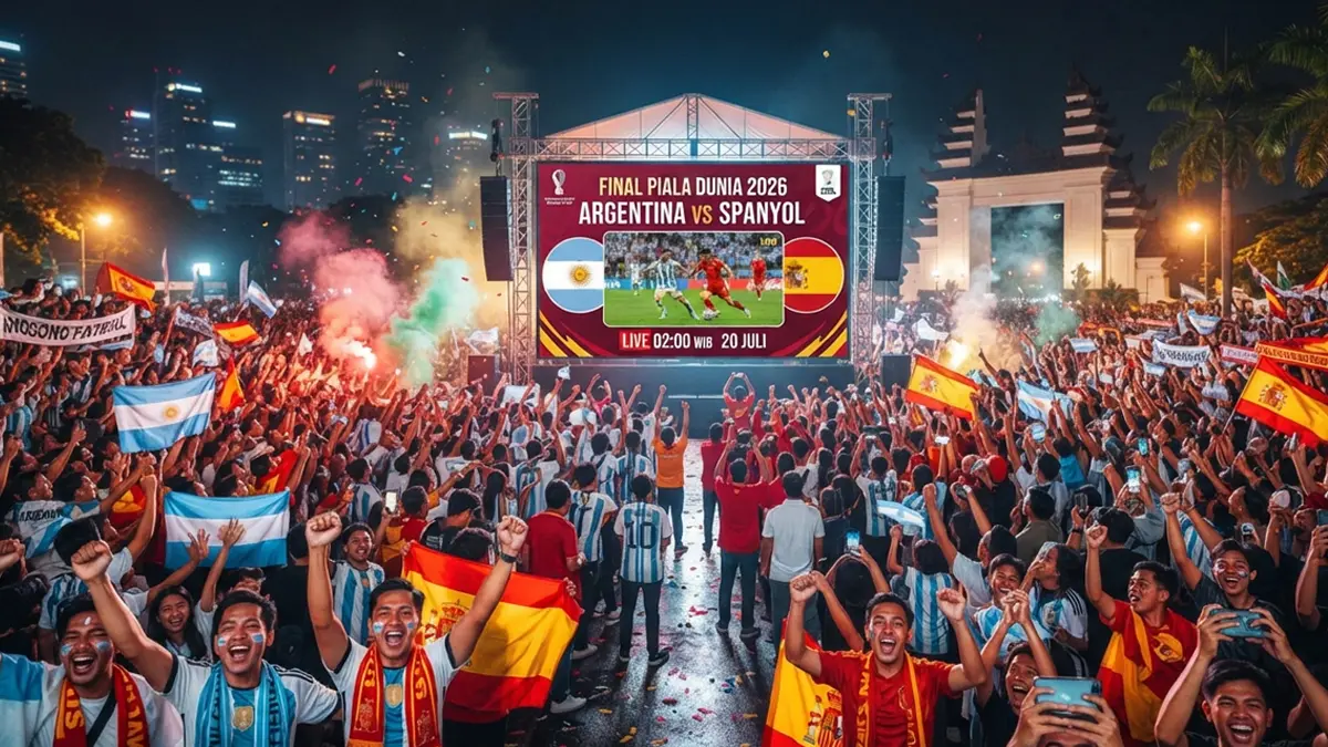 Live 02.00 WIB! Ini Daftar Lengkap Tempat Nobar Final Piala Dunia 2026 Argentina vs Spanyol Hari Ini
