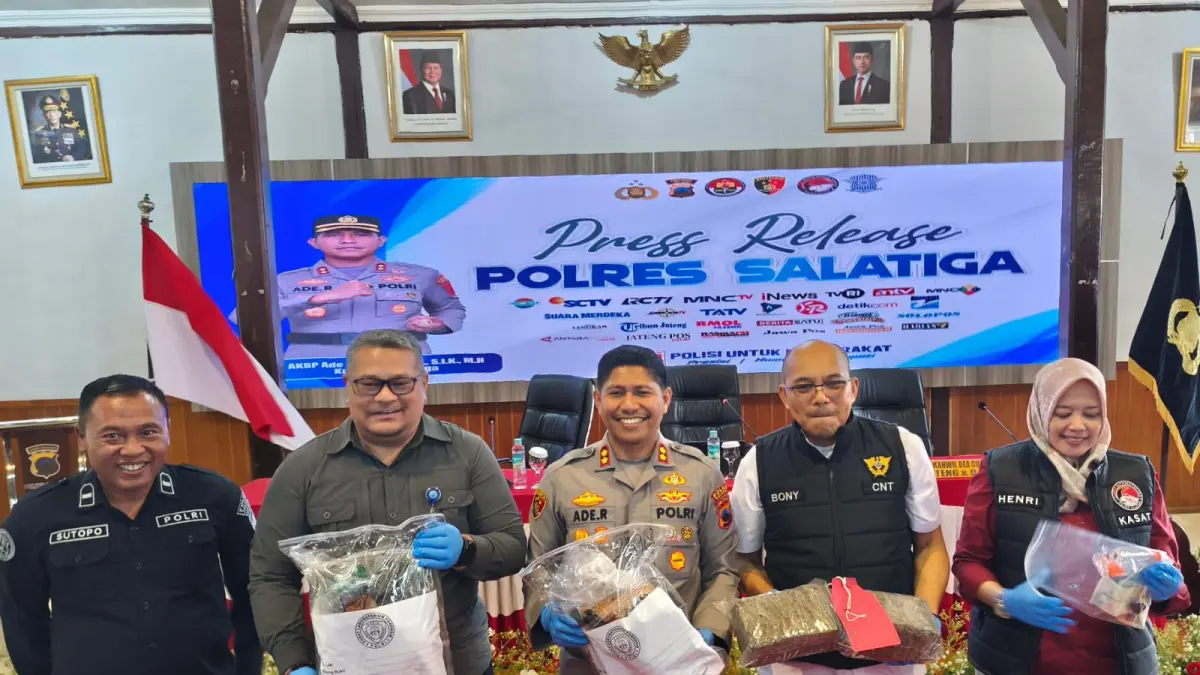 Ganja yang berhasil disita hasil kolaborasi Polres Salatiga, BNNP dan Bea Cukai Jateng
