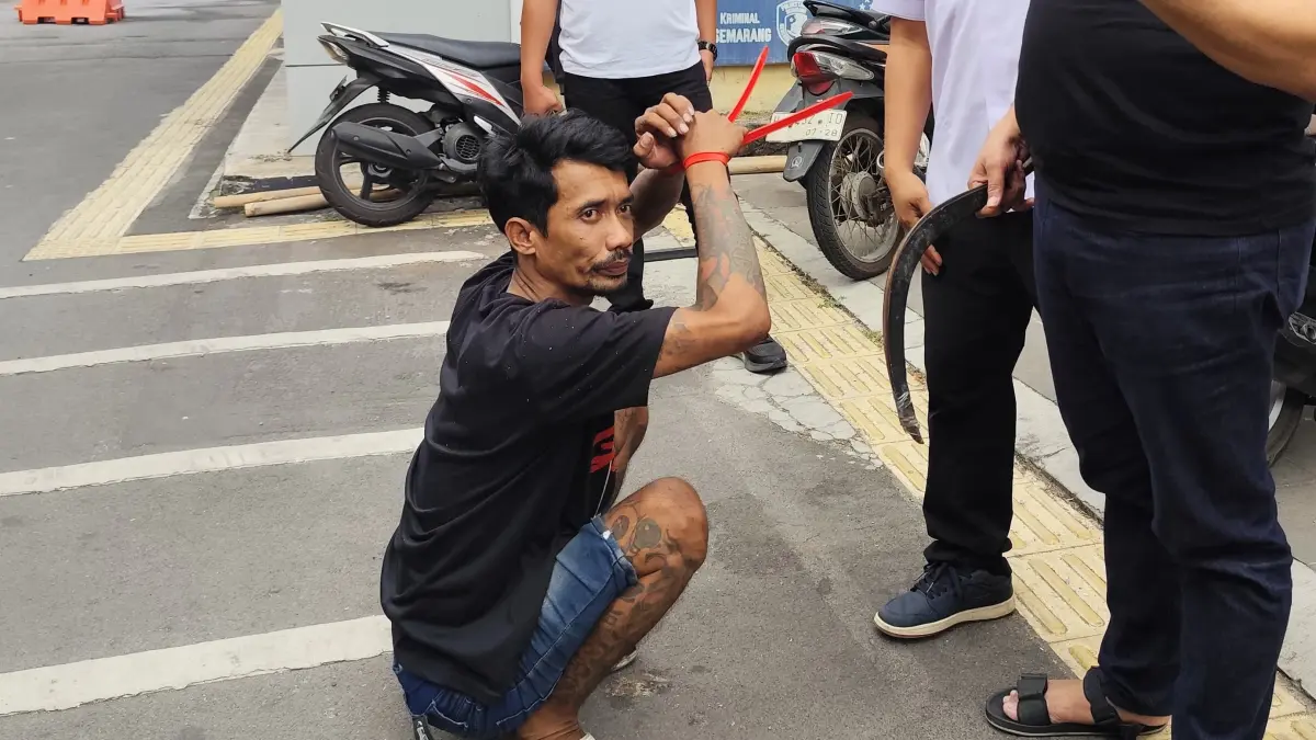 Tampang pelaku pembacokan dan pencurian di Purwogondo Semarang Utara diringkus Resmob Satreskrim Polrestabes Semarang 