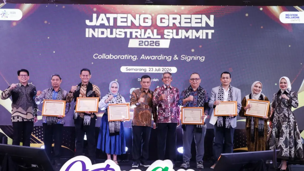 Gubernur Ahmad Luthfi hadir dalam Jateng Green Industrial Summit 2026 di Grand Candi Hotel, Kota Semarang Kamis, 23 Juli 2026.