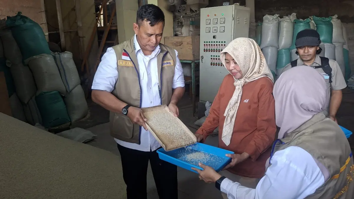 Direktur Utama Perum Bulog Letjen TNI (Purn) Ahmad Rizal Ramdhani sidak produksi beras di ricemill Desa Turitempel Guntur Demak.(Wahibpribadi)