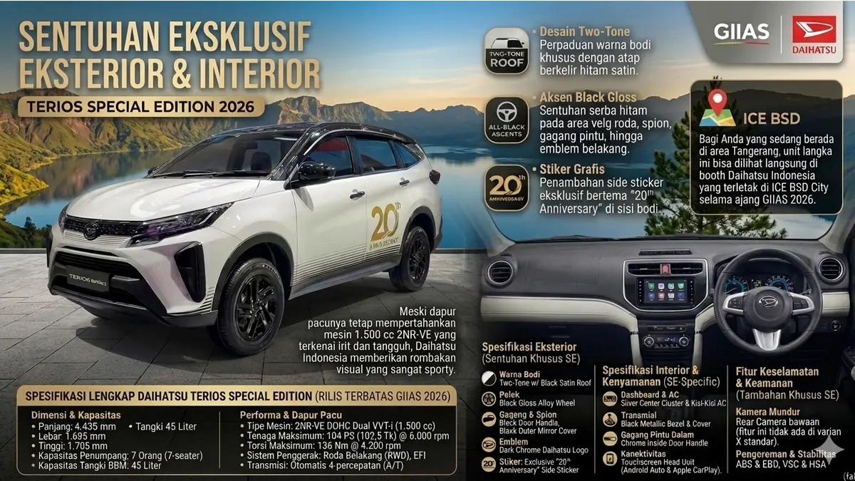 Cuma Ada 20 Unit Mobil di Indonesia! Daihatsu Terios Edisi Spesial Resmi Meluncur di GIIAS 2026, Harganya Bikin Kaget
