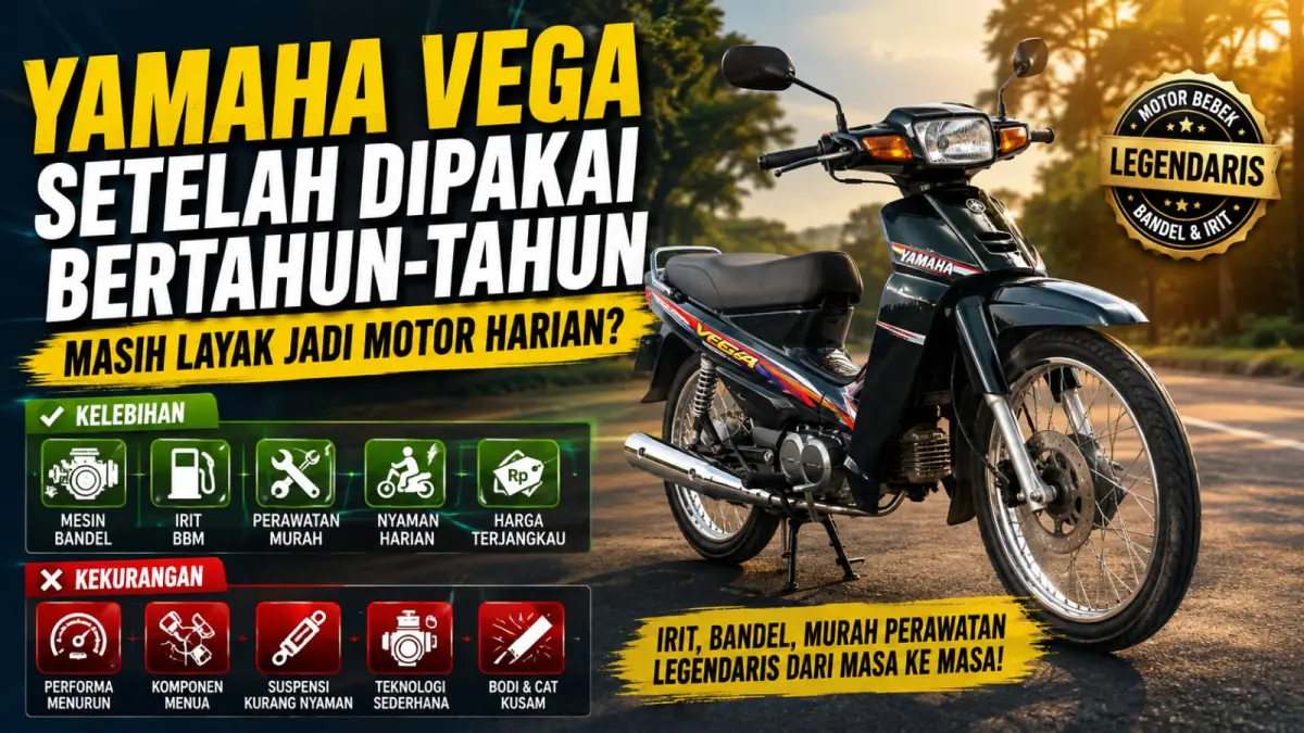 Ilustrasi: Setelah dipakai lebih dari dua dekade, apakah Yamaha Vega masih layak digunakan untuk kendaraan operasional di tahun 2026 ini?. (ai/Sulistiono)
