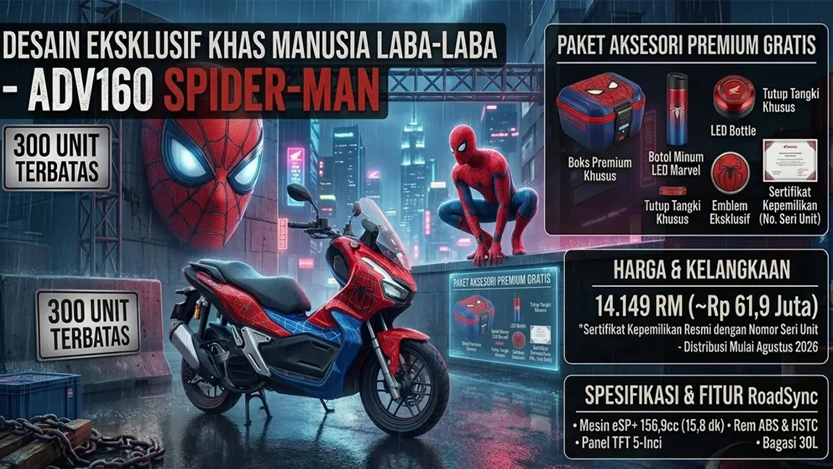 Ini Alasan Mengapa Motor Honda ADV 160 Spider-Man Edition Hanya Dijual 300 Unit di Dunia
