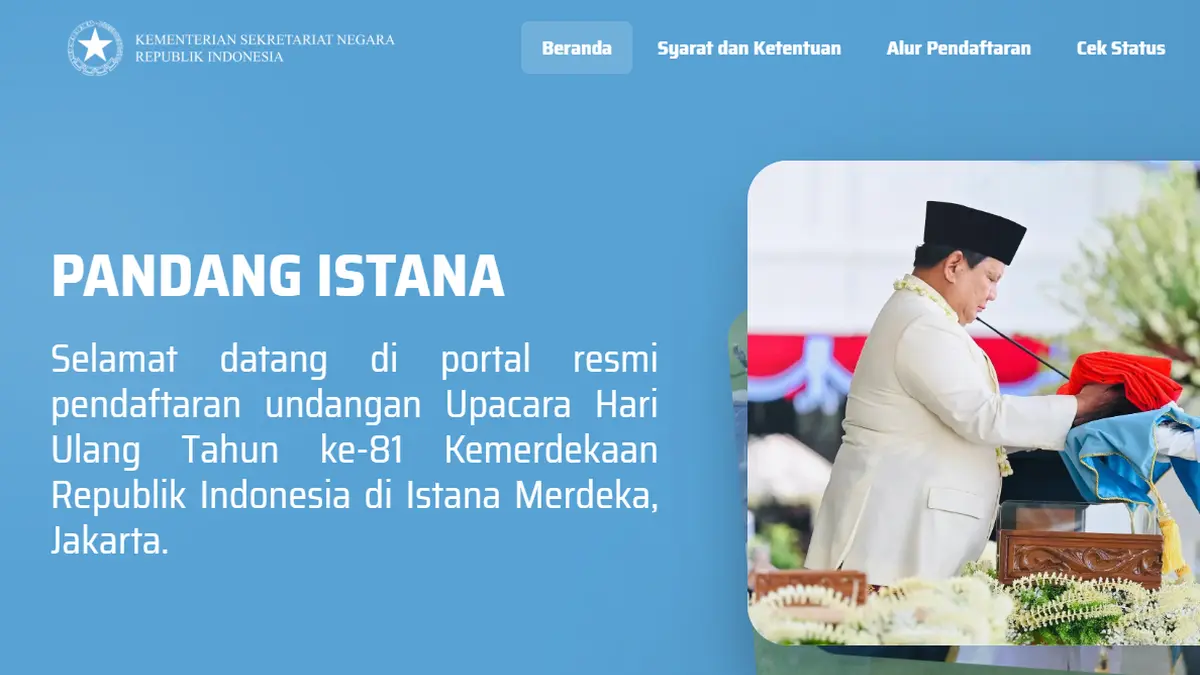 Pendaftaran WAR tiket, pandang.istana presiden.go.id

