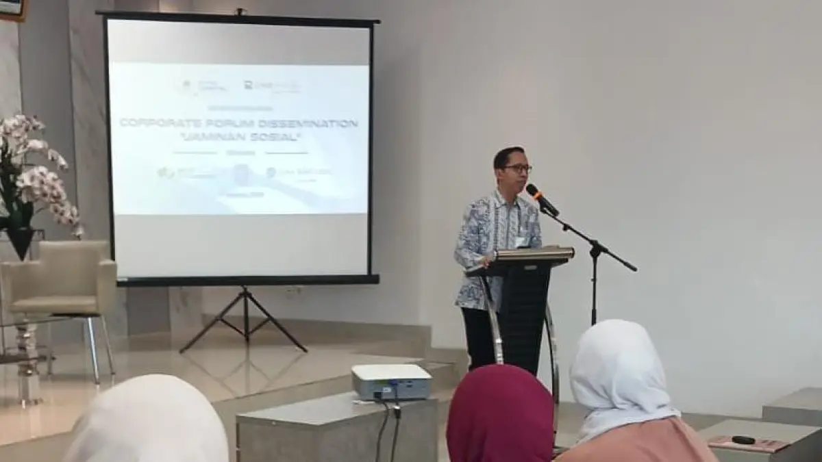 Kepala BPJS Ketenagakerjaan cabang Ungaran saat memberikan paparan