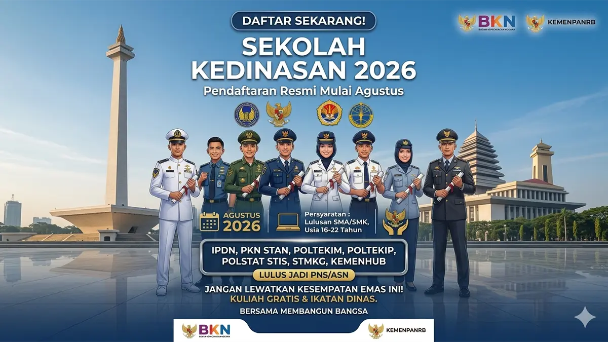 Lulus Langsung Pakai Seragam ASN! Intip Kalender Seleksi 9 Sekolah Kedinasan 2026 Resmi BKN
