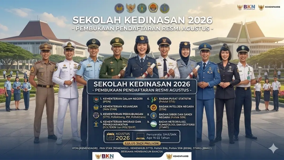 Kesempatan Langka Lulusan SMA! Pendaftaran Sekolah Kedinasan 2026 Dibuka, Kuliah Gratis Siap Jadi ASN! 
