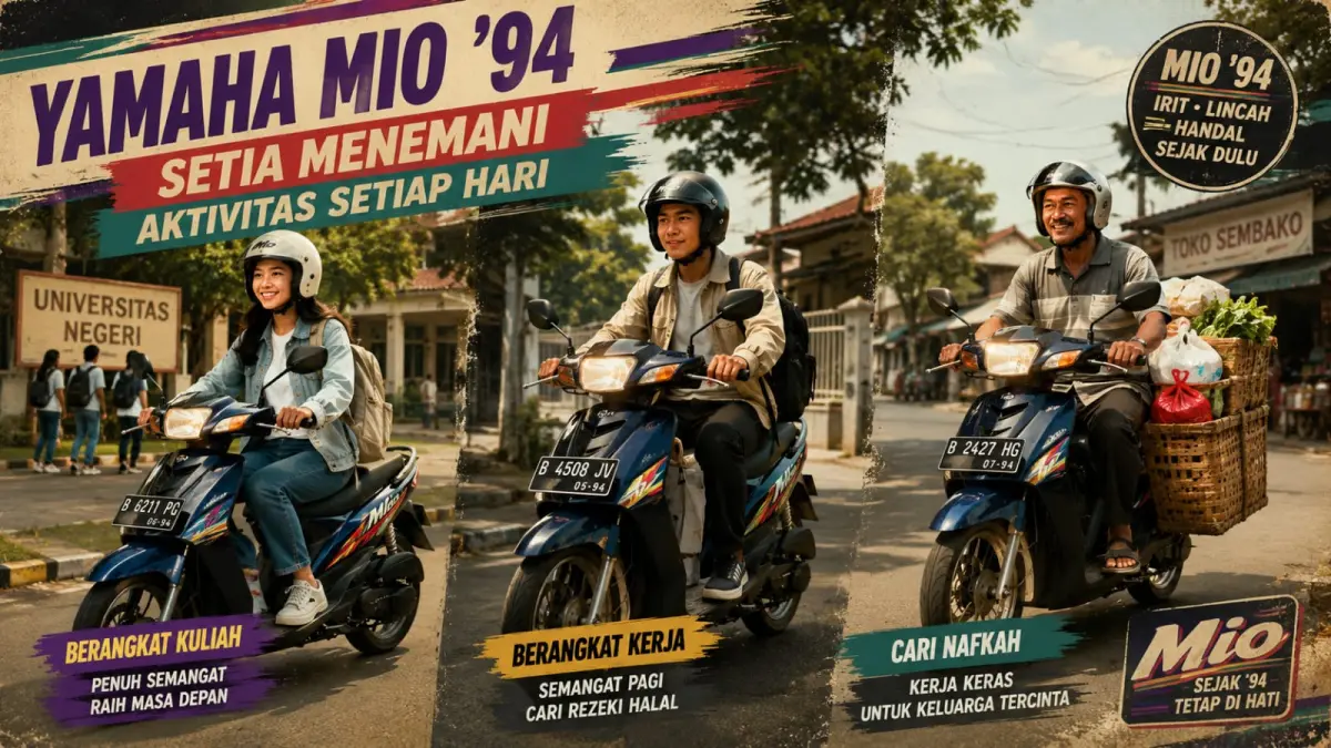 Ilustrasi: Yamaha Mio bukan sekadar motor matik, namun menjadi bagian cerita sebagian masyarakat Indonesia. (ai/Sulistiono)