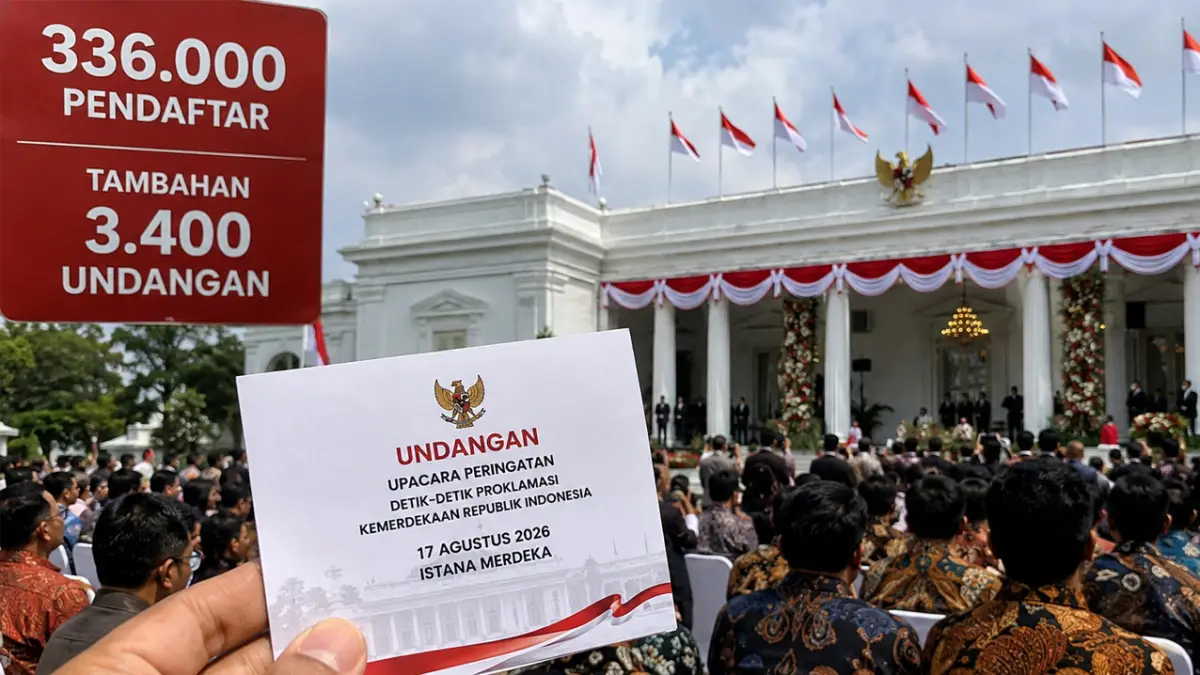 War ticket HUT RI di Istana mendapat antusiasme luar biasa. Dari 336 ribu pendaftar, pemerintah menambah 3.400 undangan untuk masyarakat.