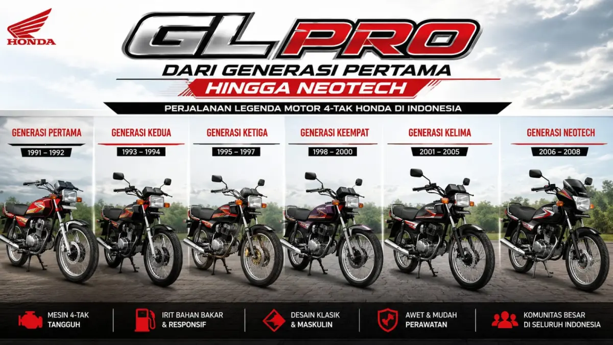 Ilustrasi: Deretan Honda GL Pro dari generasi ke generasi. (ai/Sulistiono)