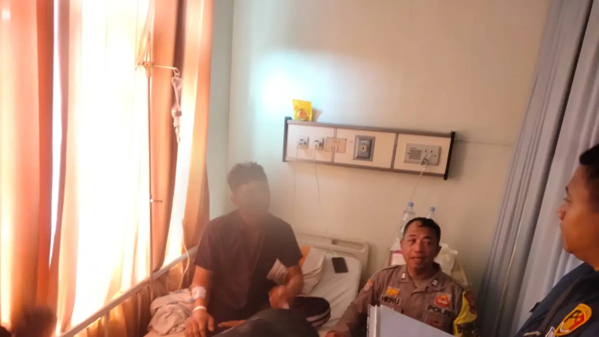 Pemuda asal Bawen saat dimintai keterangan oleh Polres Semarang dugaan pengniayaan.&nbsp;